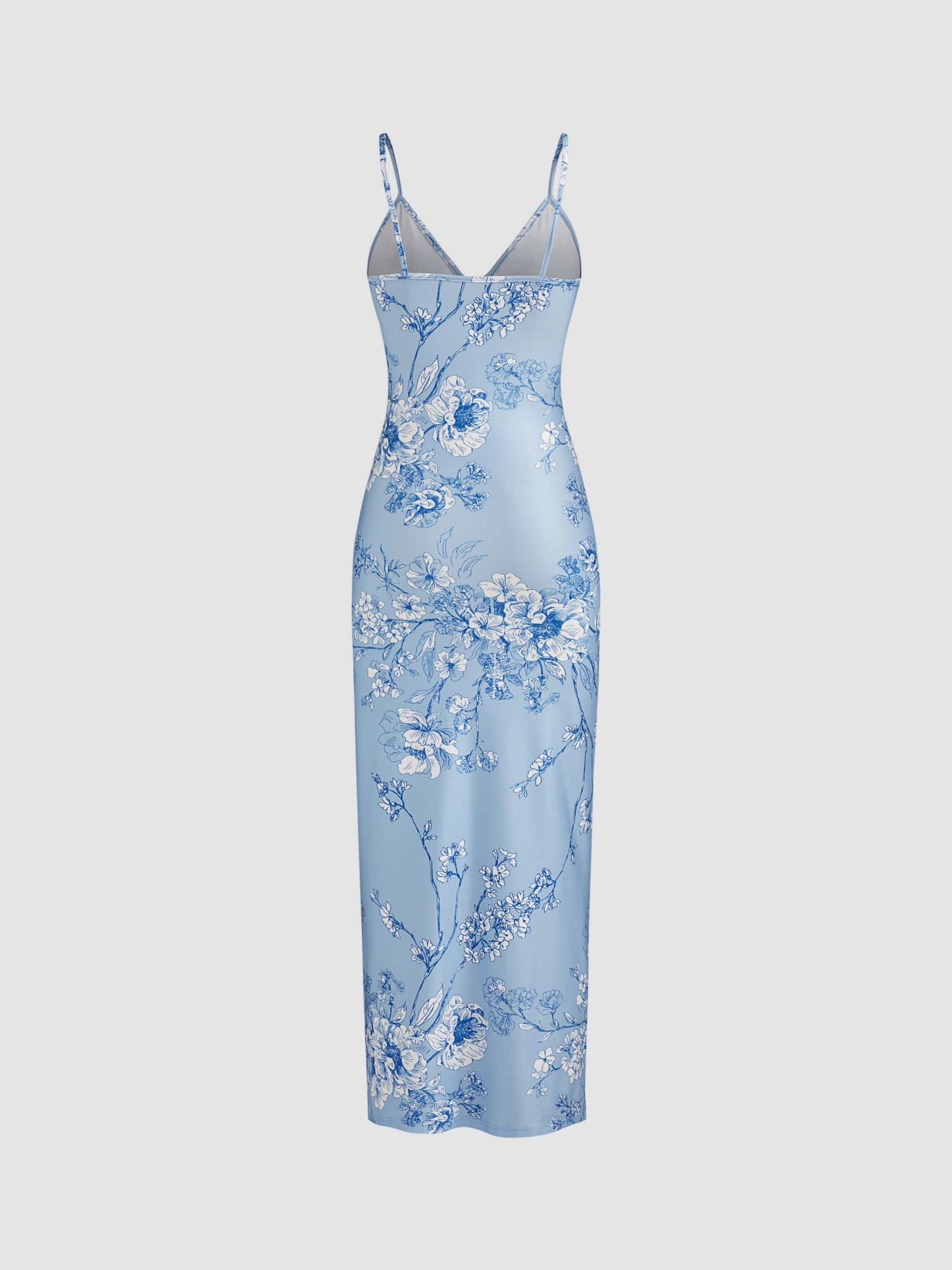 Blue Blossom V-Neck Cami Maxi Dress