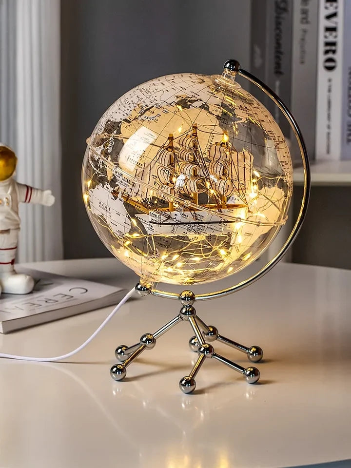 Transparent Globe Ship Decoration