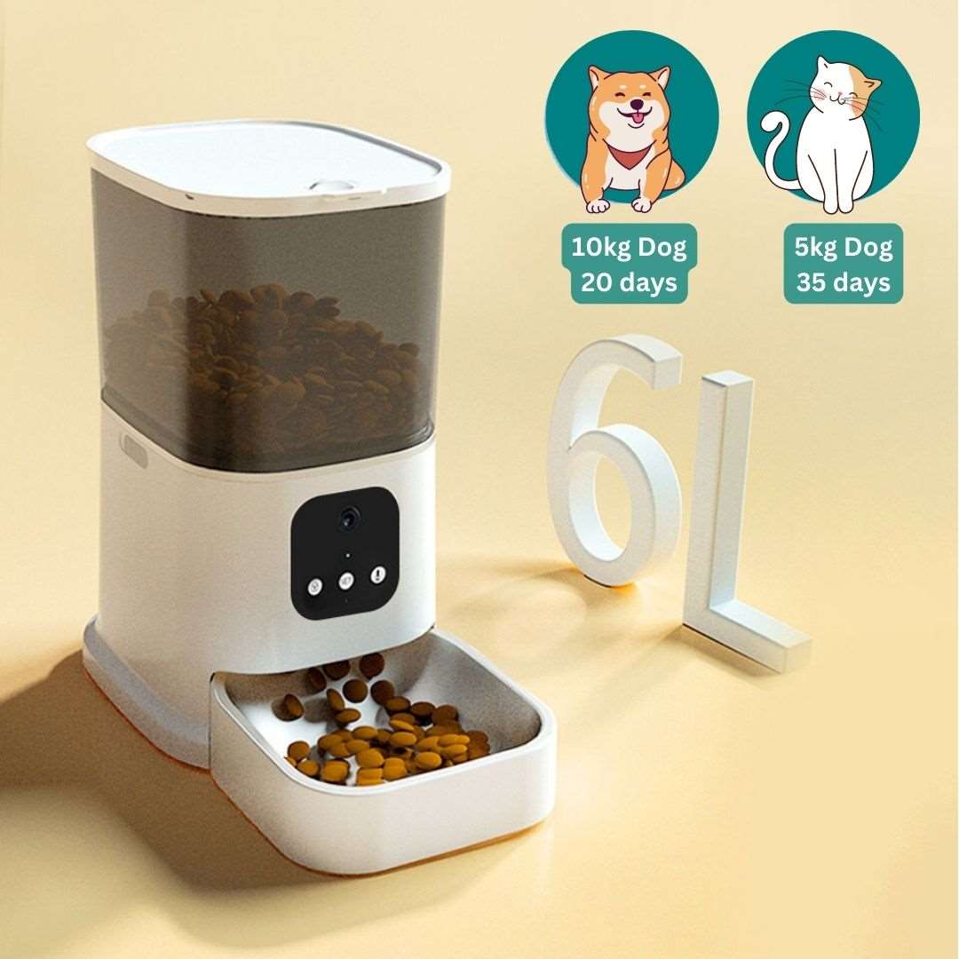 6L Automatic Pet Cat Feeder with Camera