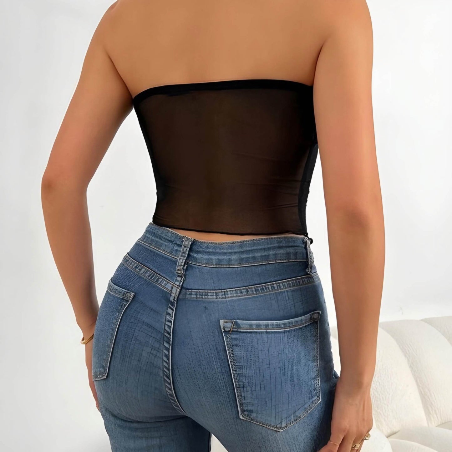 Side Drawstring Asymmetric Tube Top