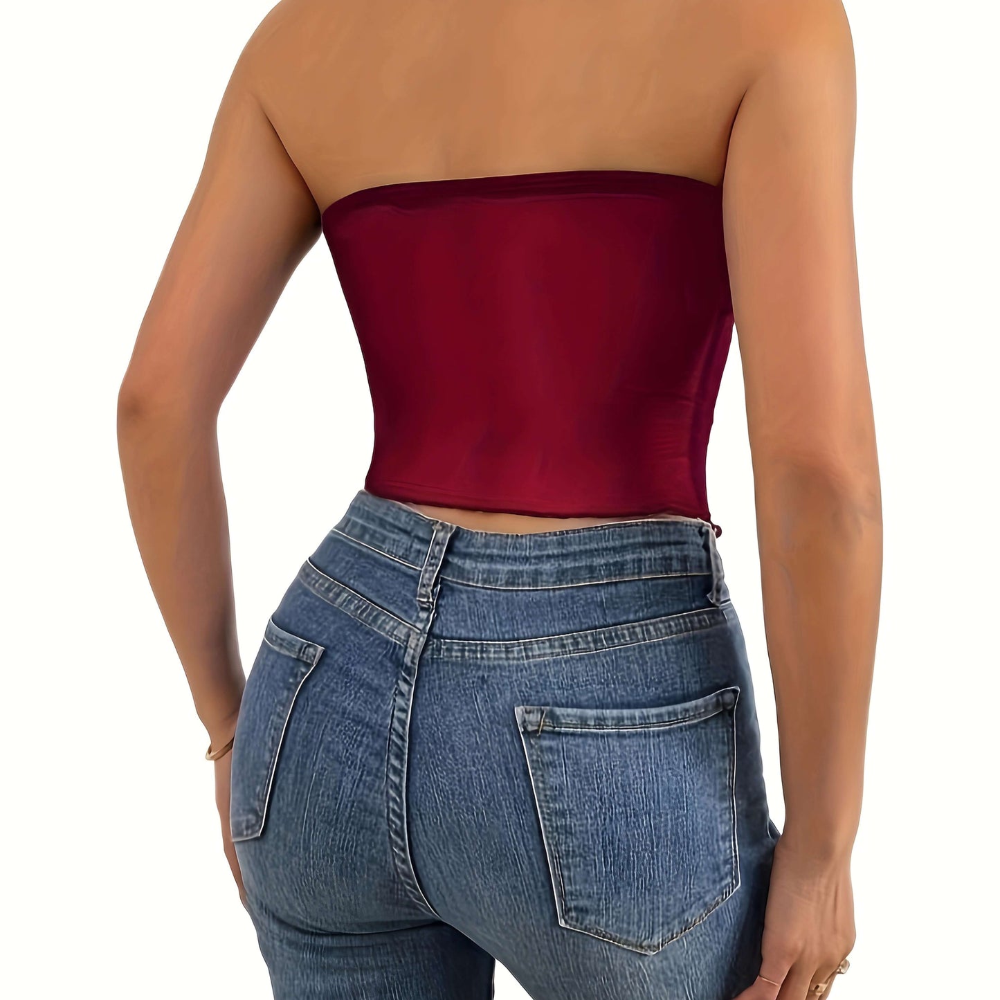 Side Drawstring Asymmetric Tube Top