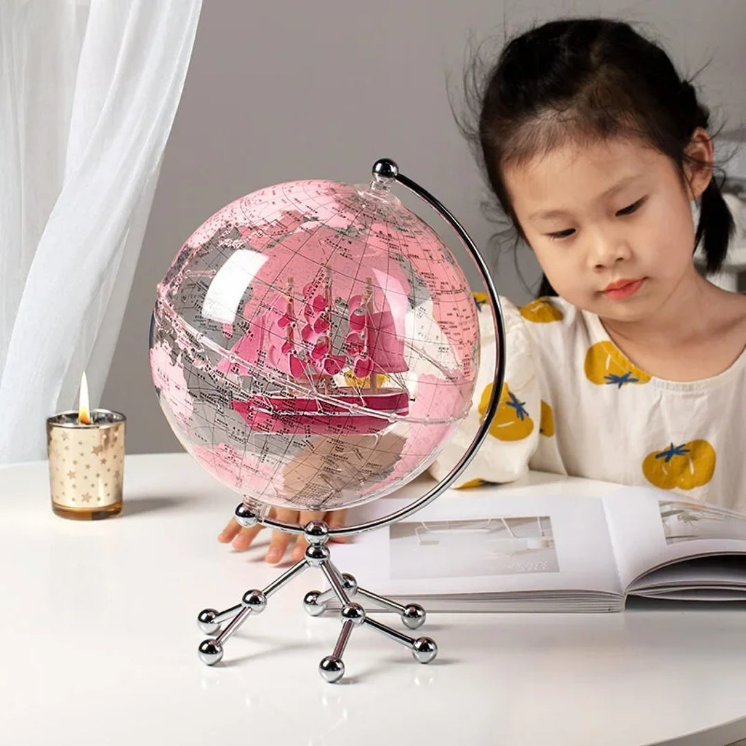 Transparent Globe Ship Decoration