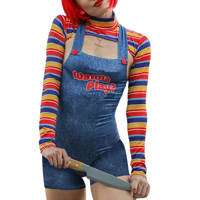 "Wanna Play?" Chucky Halloween Jumpsuit