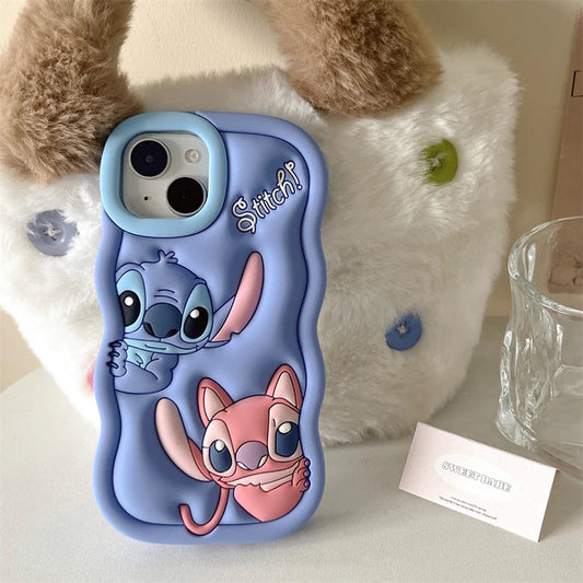 Stitch Angel Wavy iPhone Case