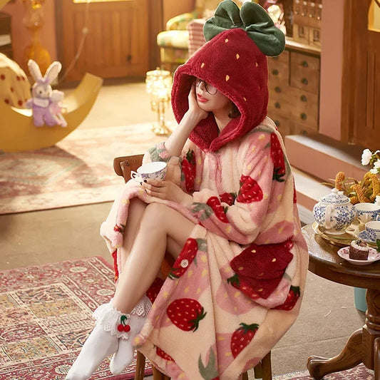 Soft & Cozy Strawberry Robe