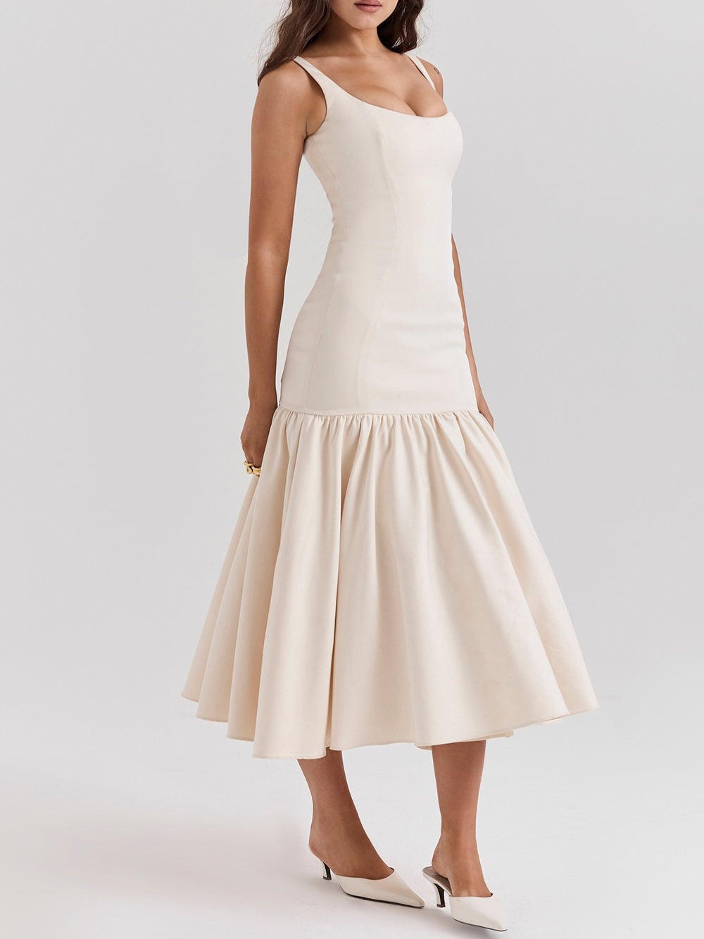 Amore Dropped Waist Midi Dress