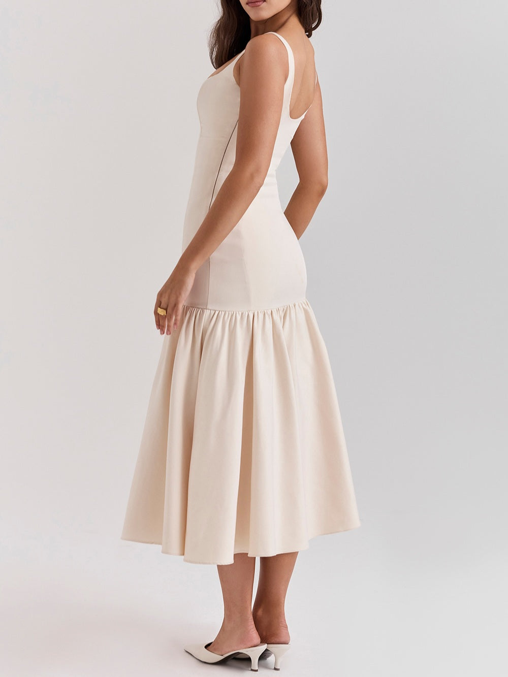 Amore Dropped Waist Midi Dress