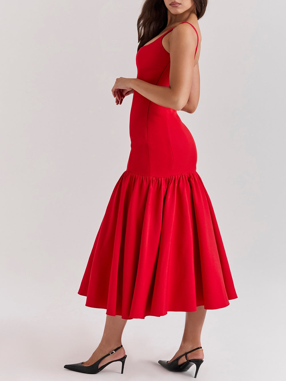 Amore Dropped Waist Midi Dress