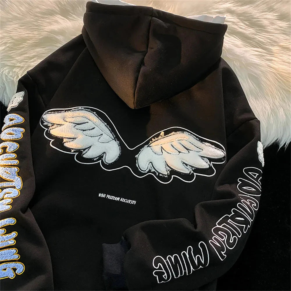 Angel Wings Embroidery Hoodie