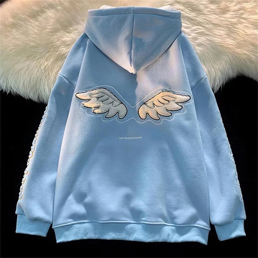 Angel Wings Embroidery Hoodie