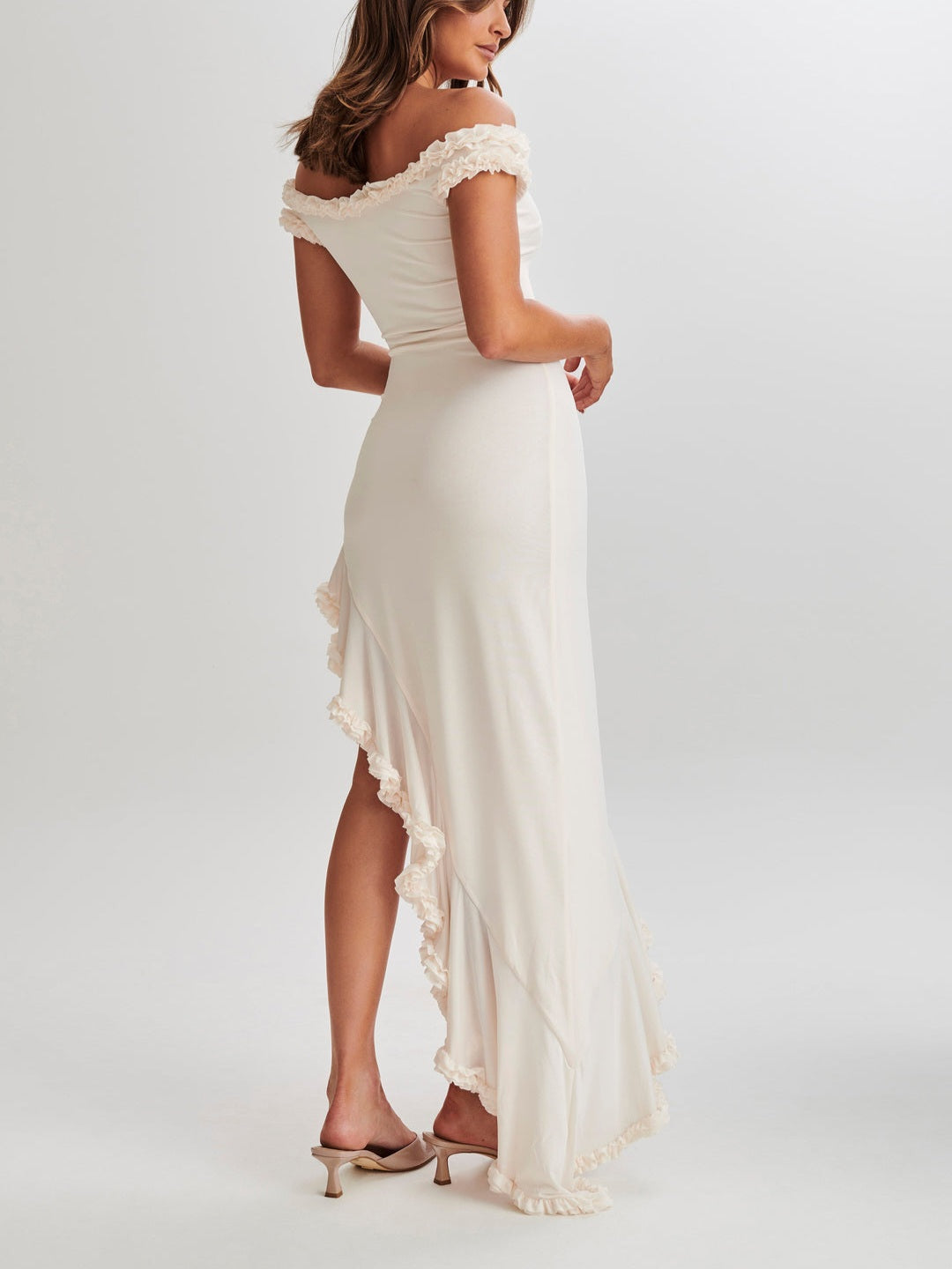 Arielle Off Shoulder Ruffle Midi Dress