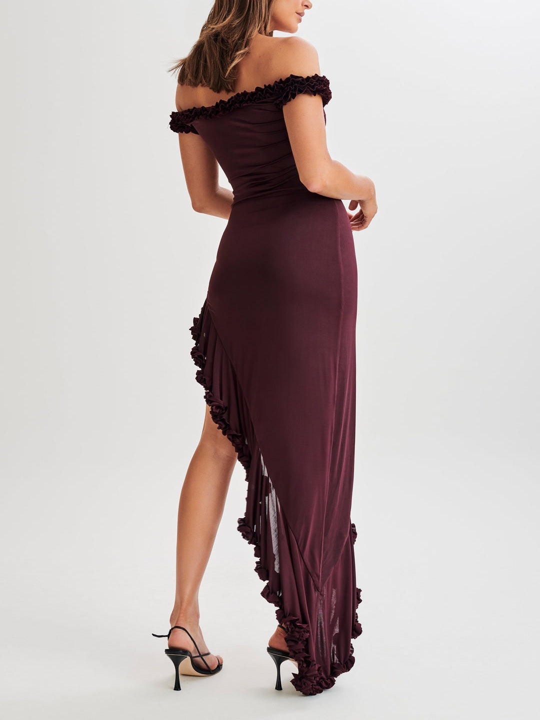 Arielle Off Shoulder Ruffle Midi Dress