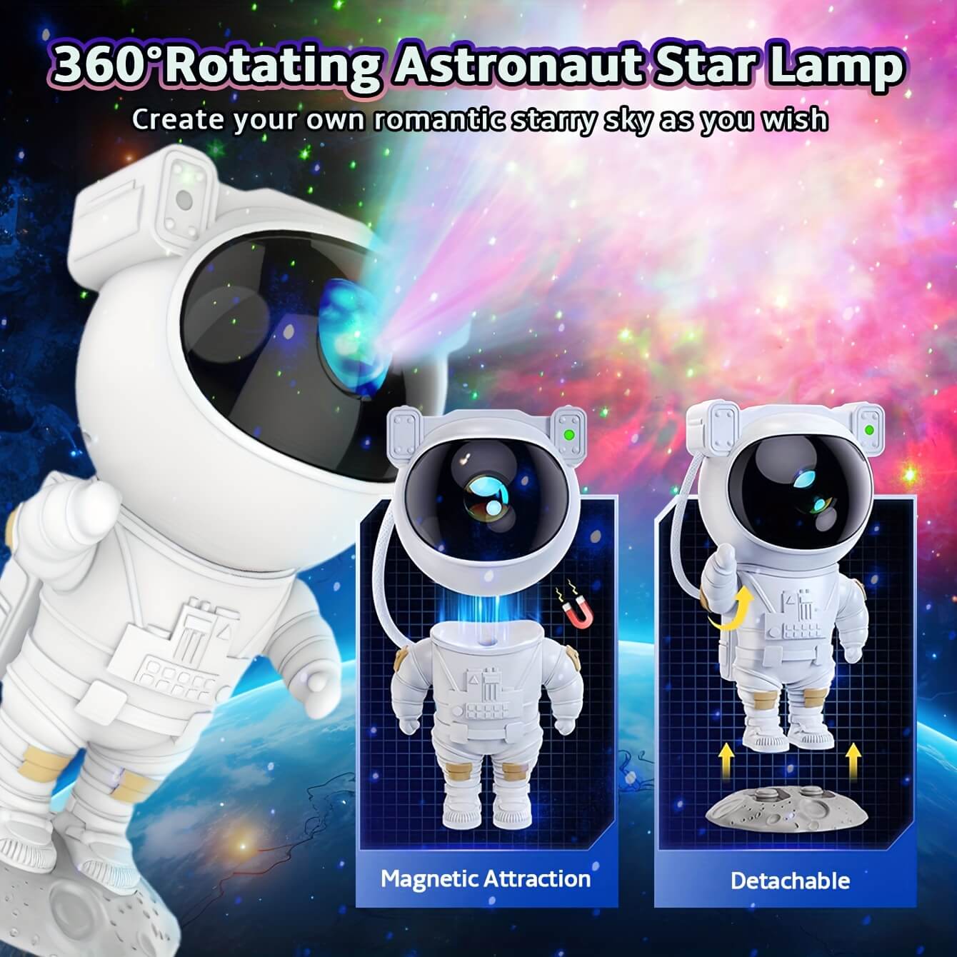 Astronaut Galaxy Projector Night Light