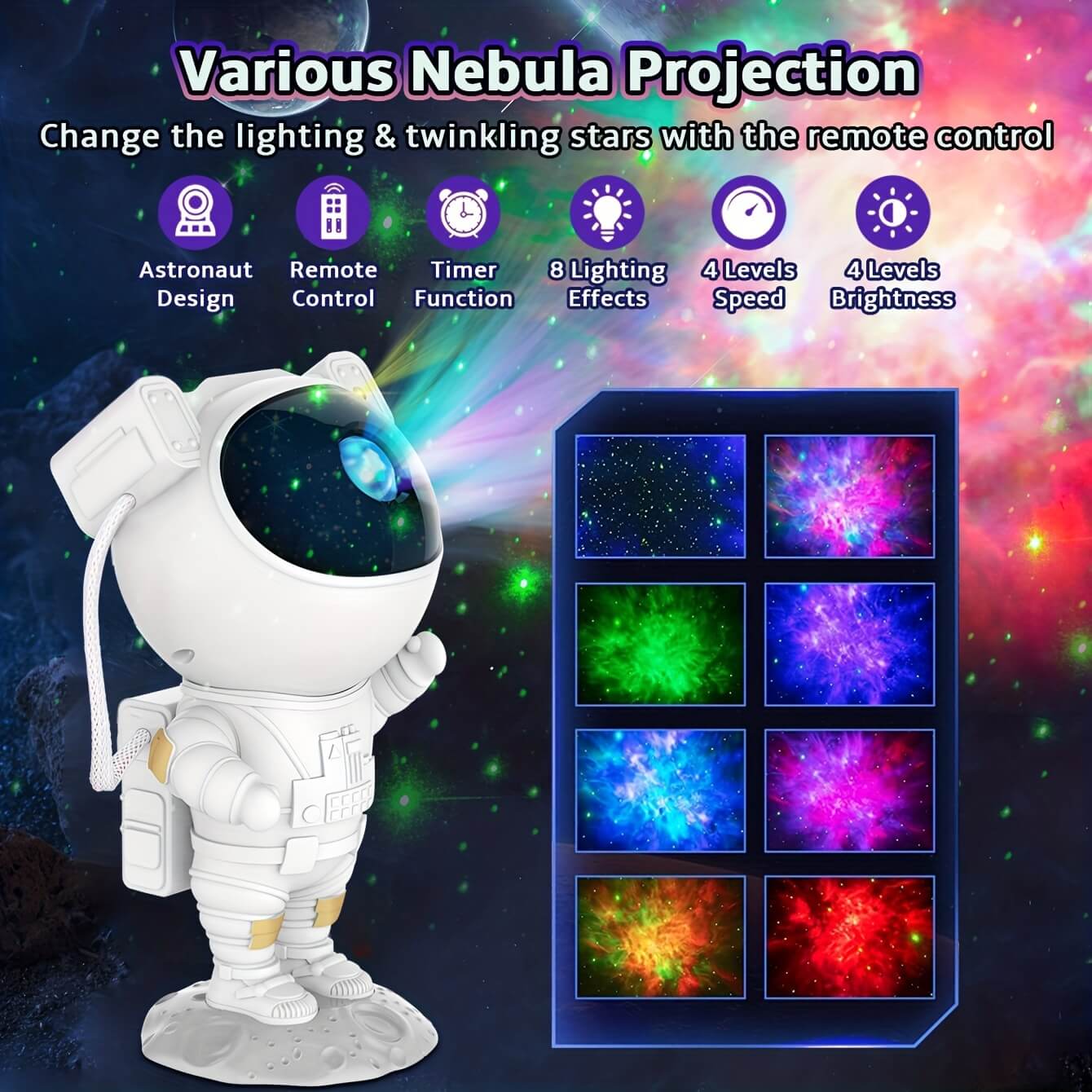 Astronaut Galaxy Projector Night Light