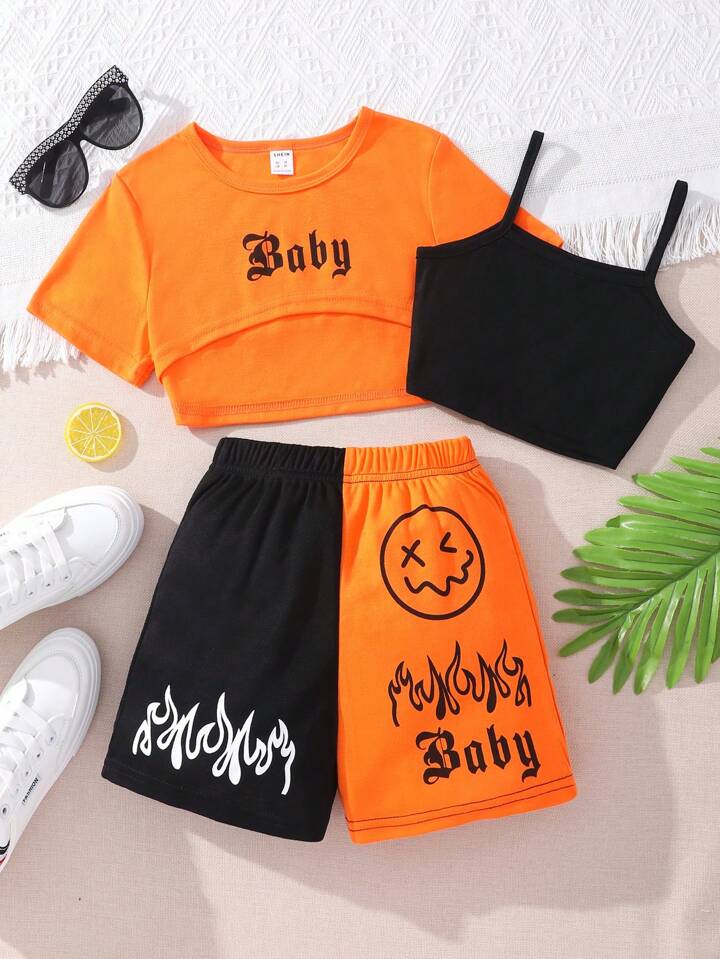 'Baby' Vest Shorts & Tank Top 3Pcs Set