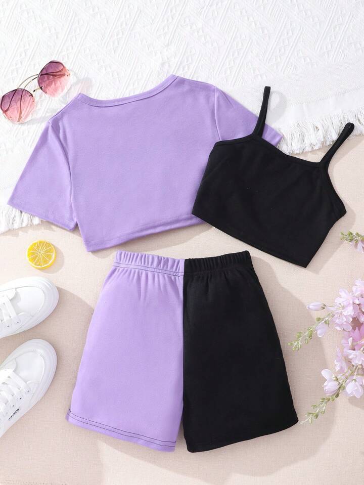 'Baby' Vest Shorts & Tank Top 3Pcs Set