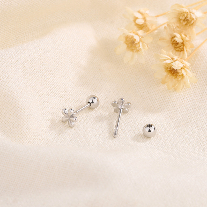 Ball Lock Asterisk Stud Earrings