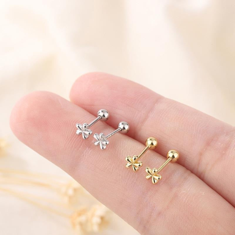 Ball Lock Asterisk Stud Earrings