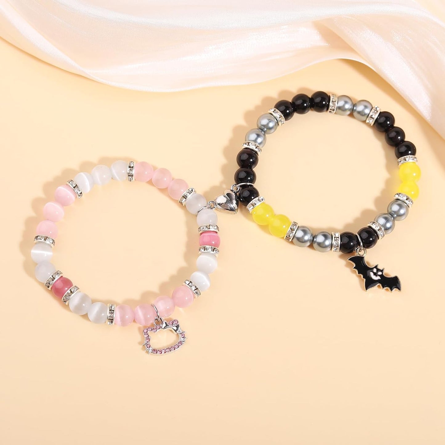 Bat & Hello Kitty Magnetic Couples Bracelets