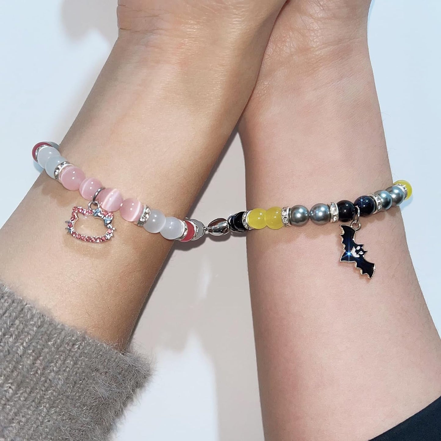 Bat & Hello Kitty Magnetic Couples Bracelets