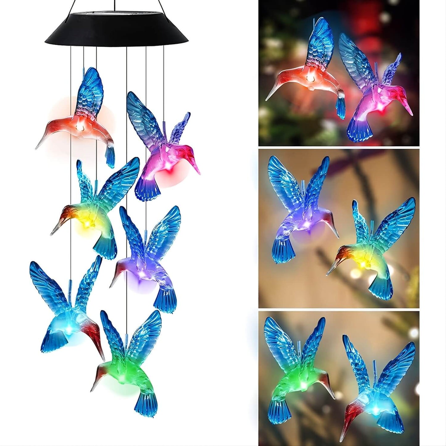 Bird Solar LED Wind Chimes