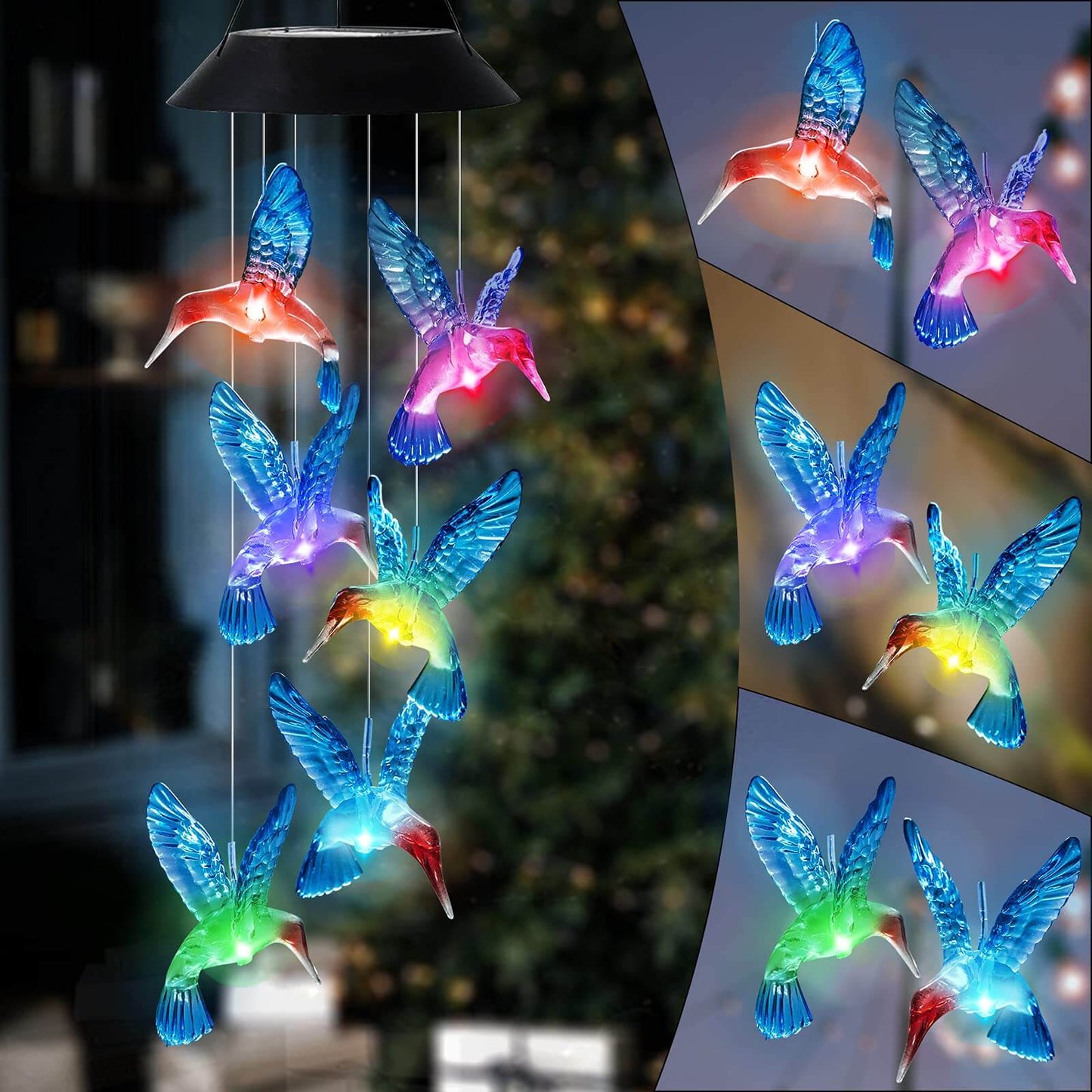 Bird Solar LED Wind Chimes