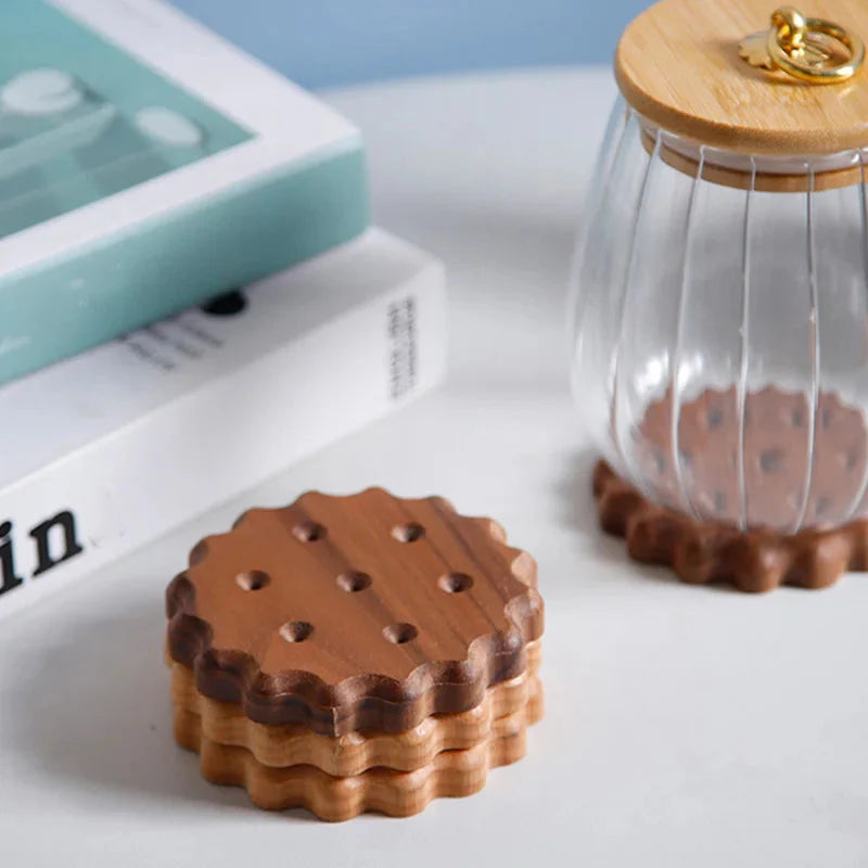 Biscuit Shape Wooden Coasters