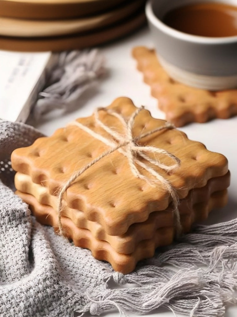 Biscuit Shape Wooden Coasters