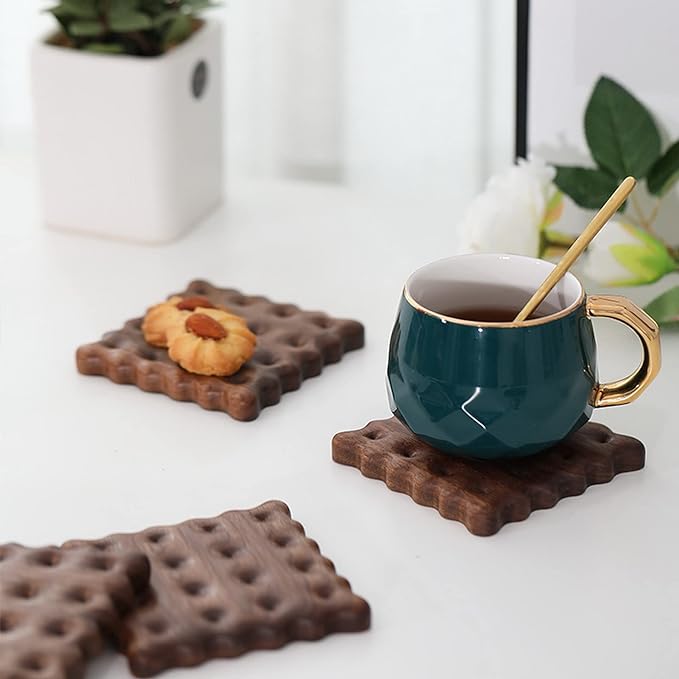 Biscuit Shape Wooden Coasters