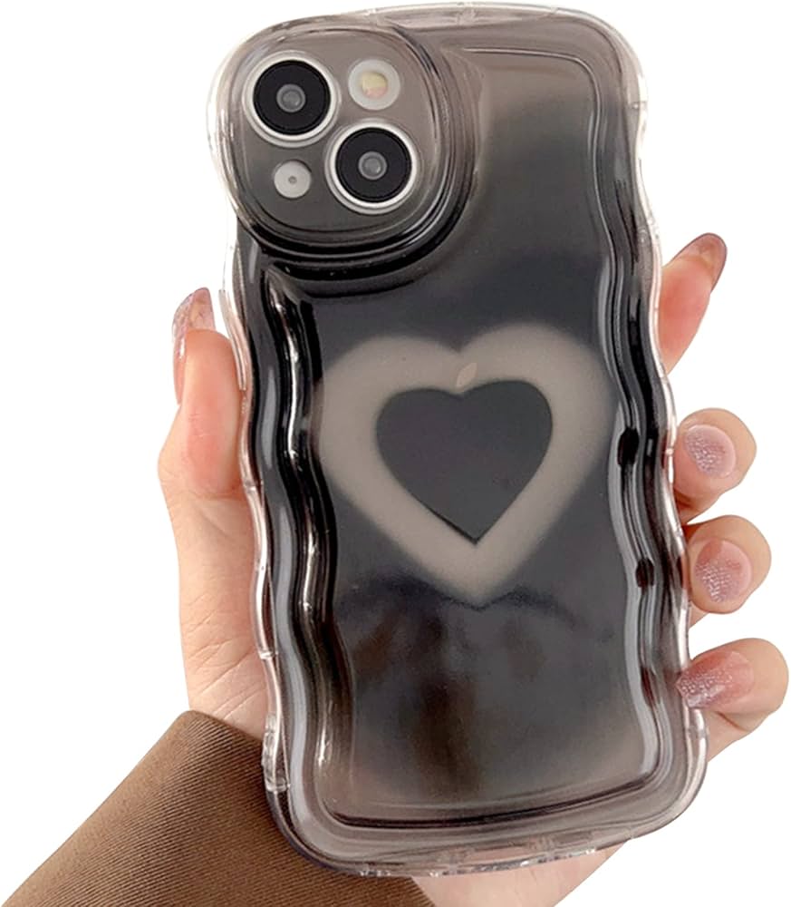 Black Heart Clear iPhone Case