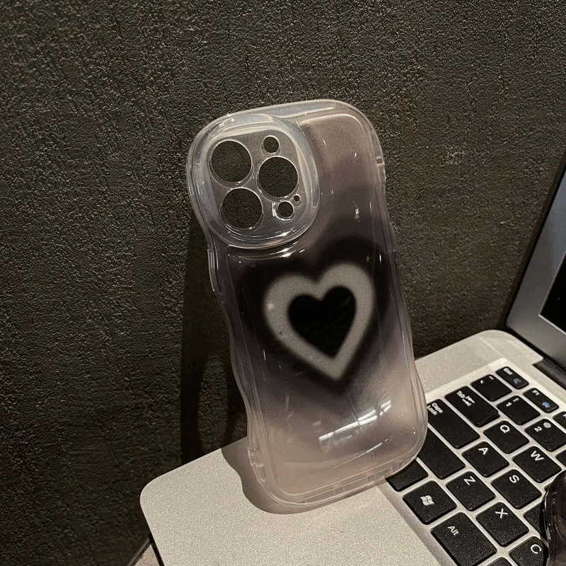 Black Heart Clear iPhone Case