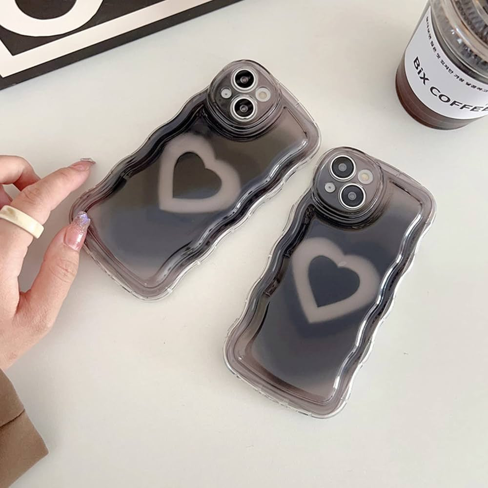 Black Heart Clear iPhone Case