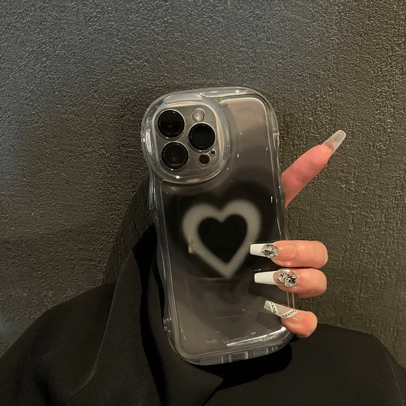 Black Heart Clear iPhone Case