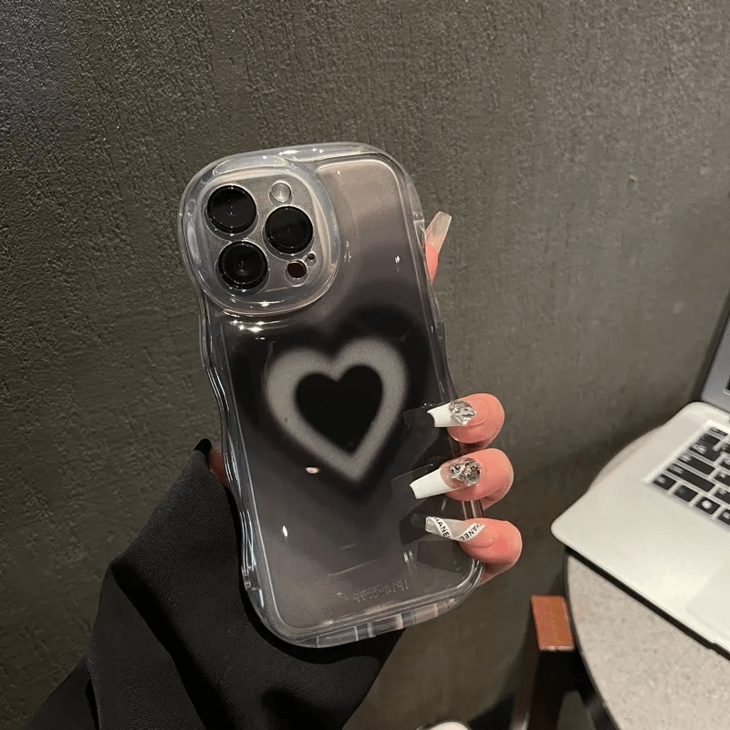 Black Heart Clear iPhone Case