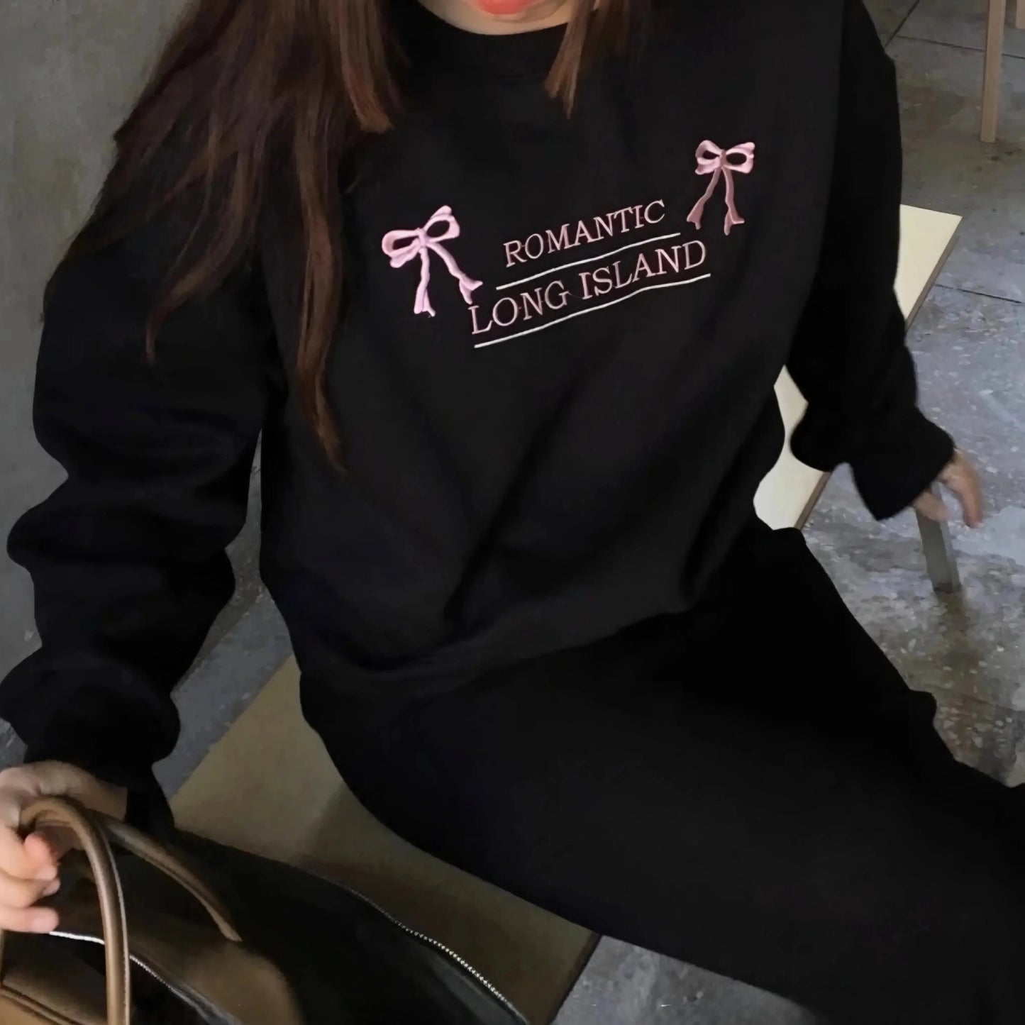 Black Romantic Long Island Sweatshirt