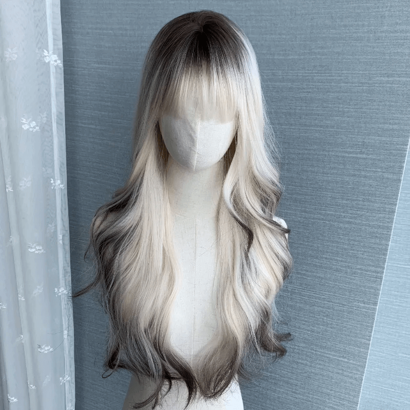 Blonde Bangs Long Wavy Wig