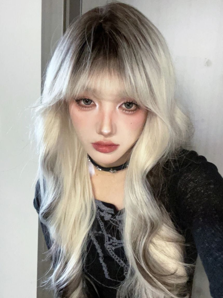 Blonde Bangs Long Wavy Wig