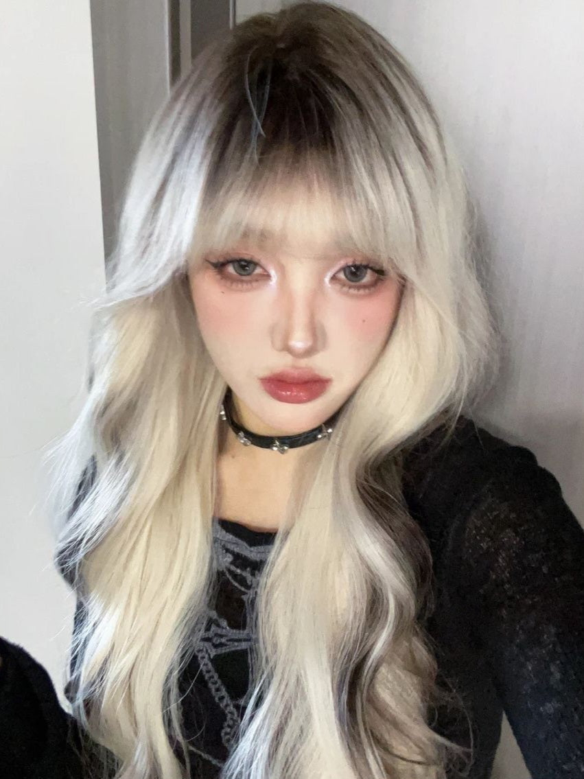 Blonde Bangs Long Wavy Wig