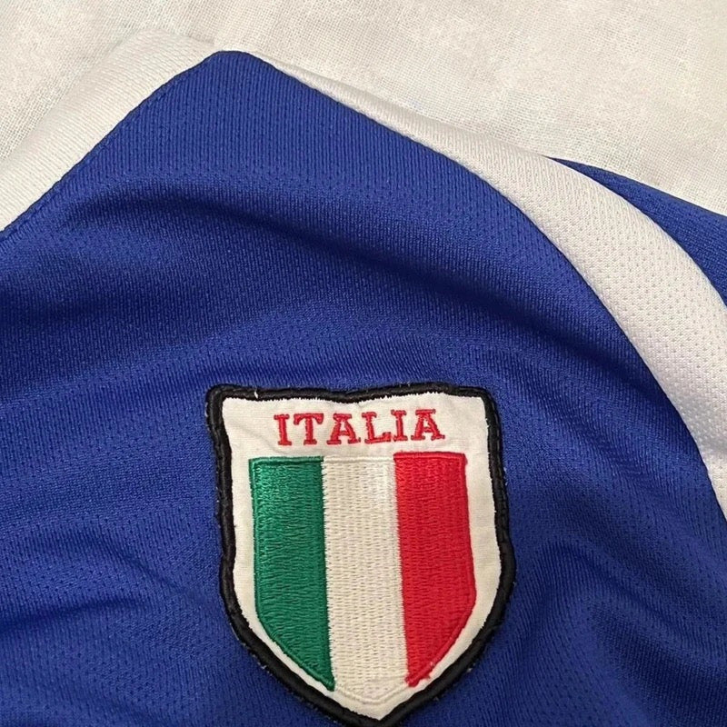 Blue 'Italia 10' Jersey Crop Top