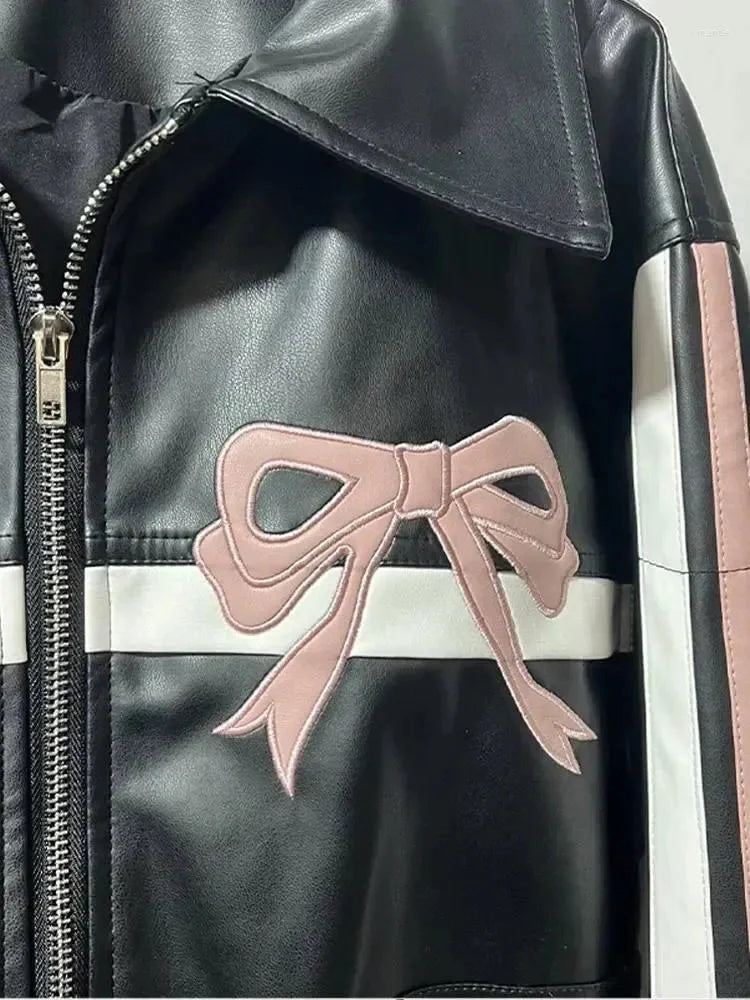 Bow Leather Jacket