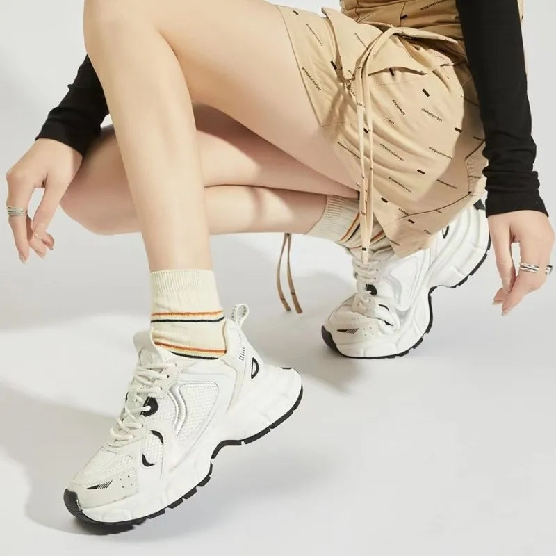 Breathable Mesh Lace Up Sneakers