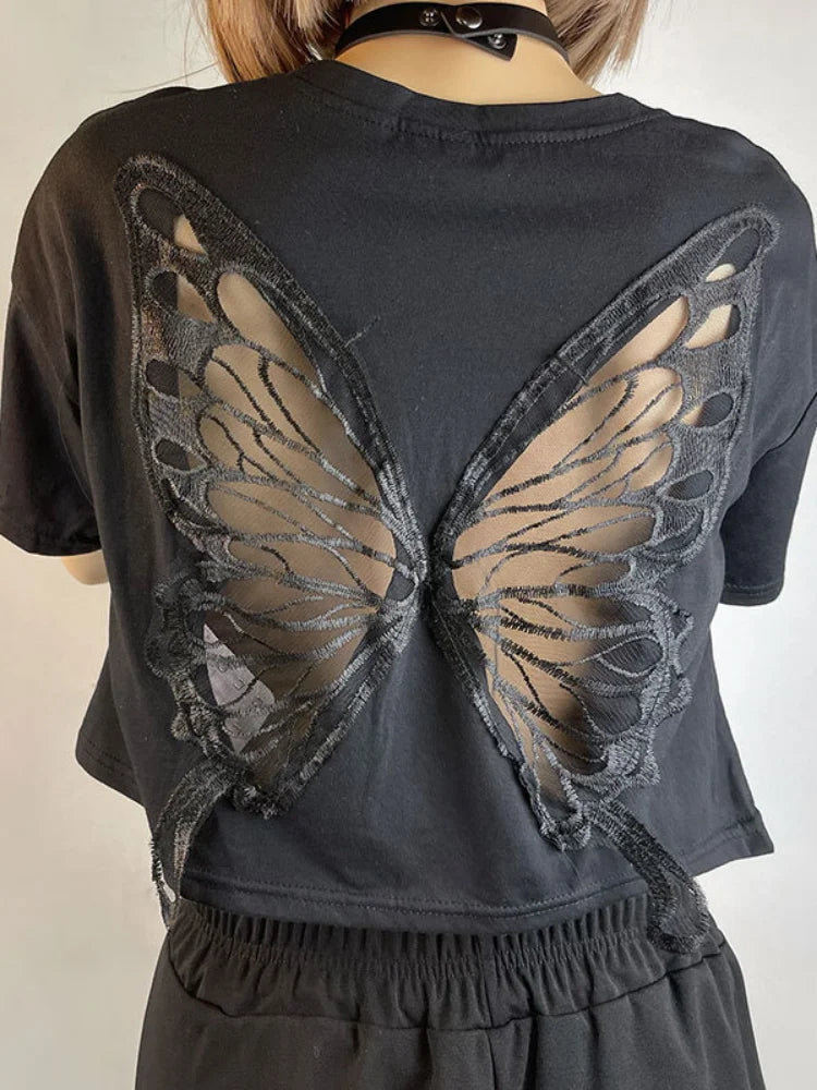 Butterfly Back Cutout Crop Top