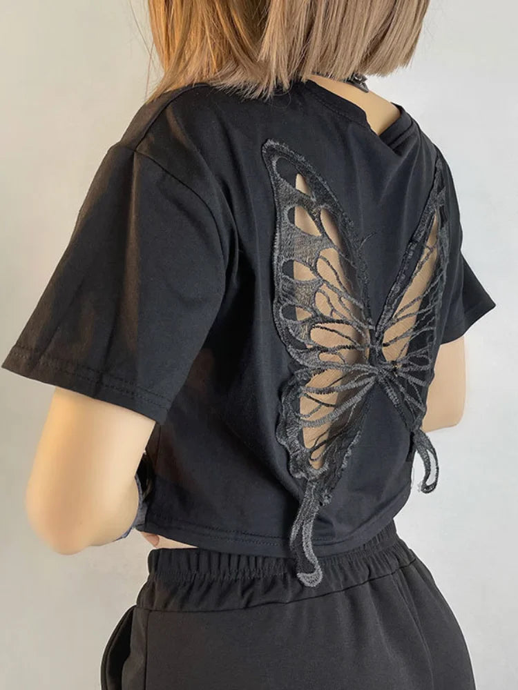 Butterfly Back Cutout Crop Top