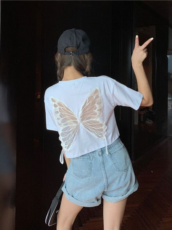 Butterfly Back Cutout Crop Top