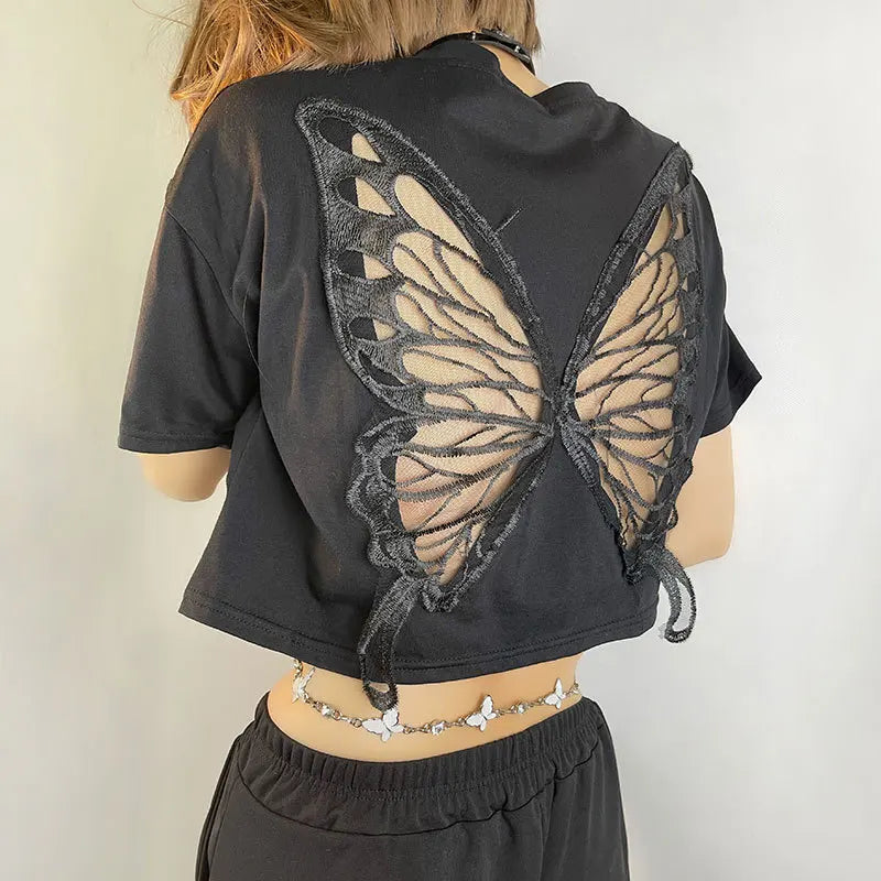 Butterfly Back Cutout Crop Top