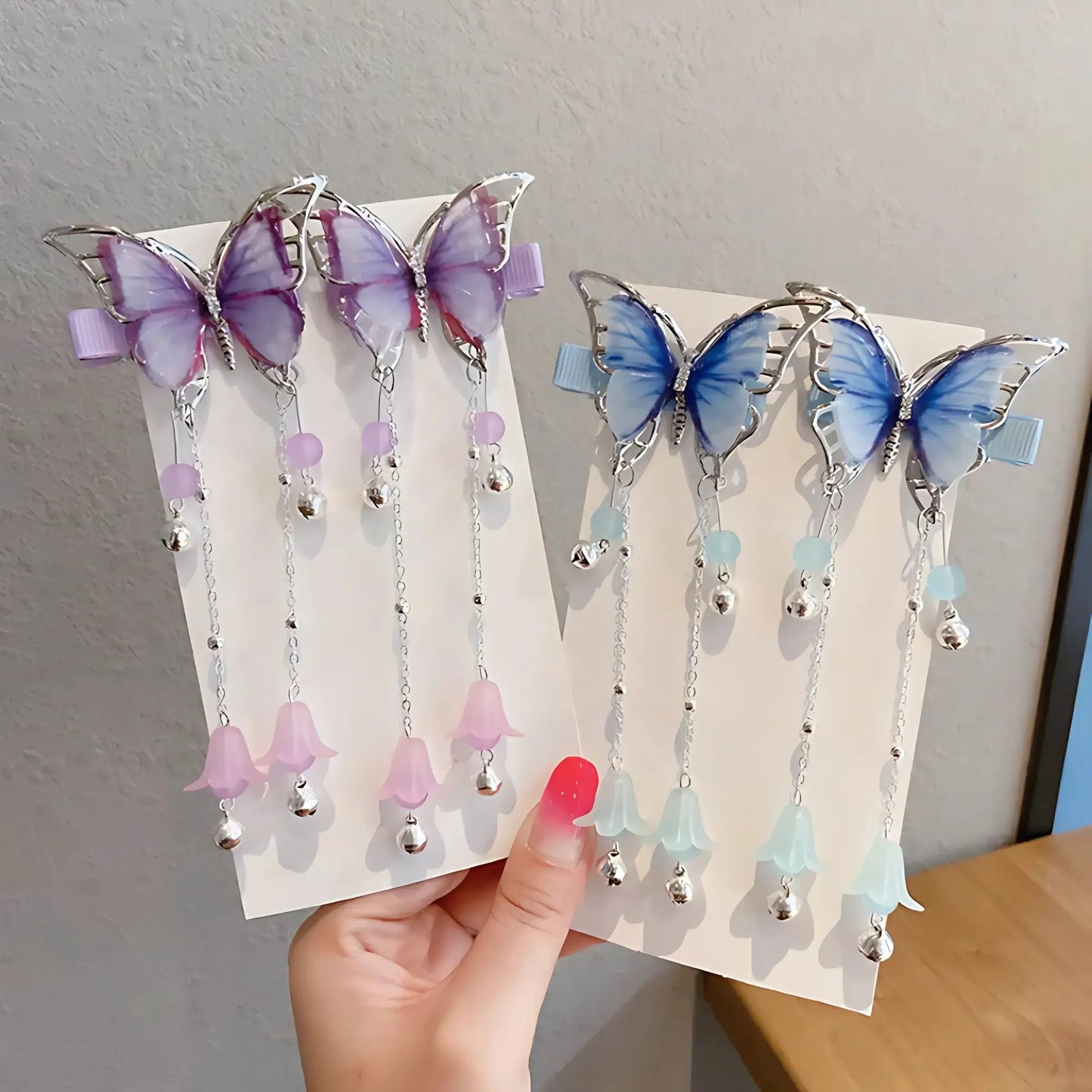 Butterfly Tassel Hair Clips