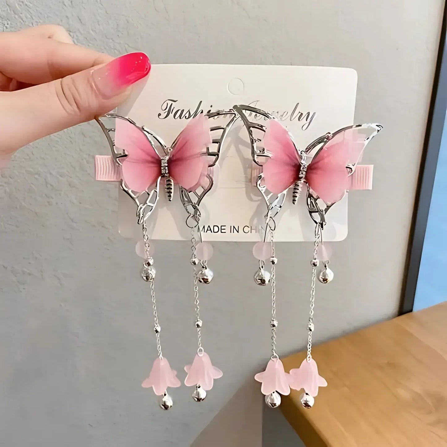 Butterfly Tassel Hair Clips