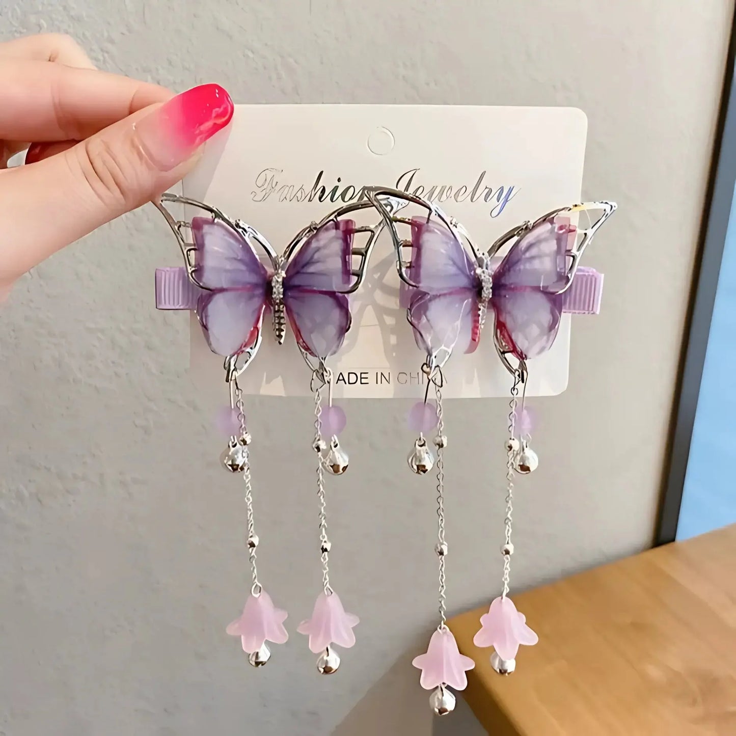 Butterfly Tassel Hair Clips