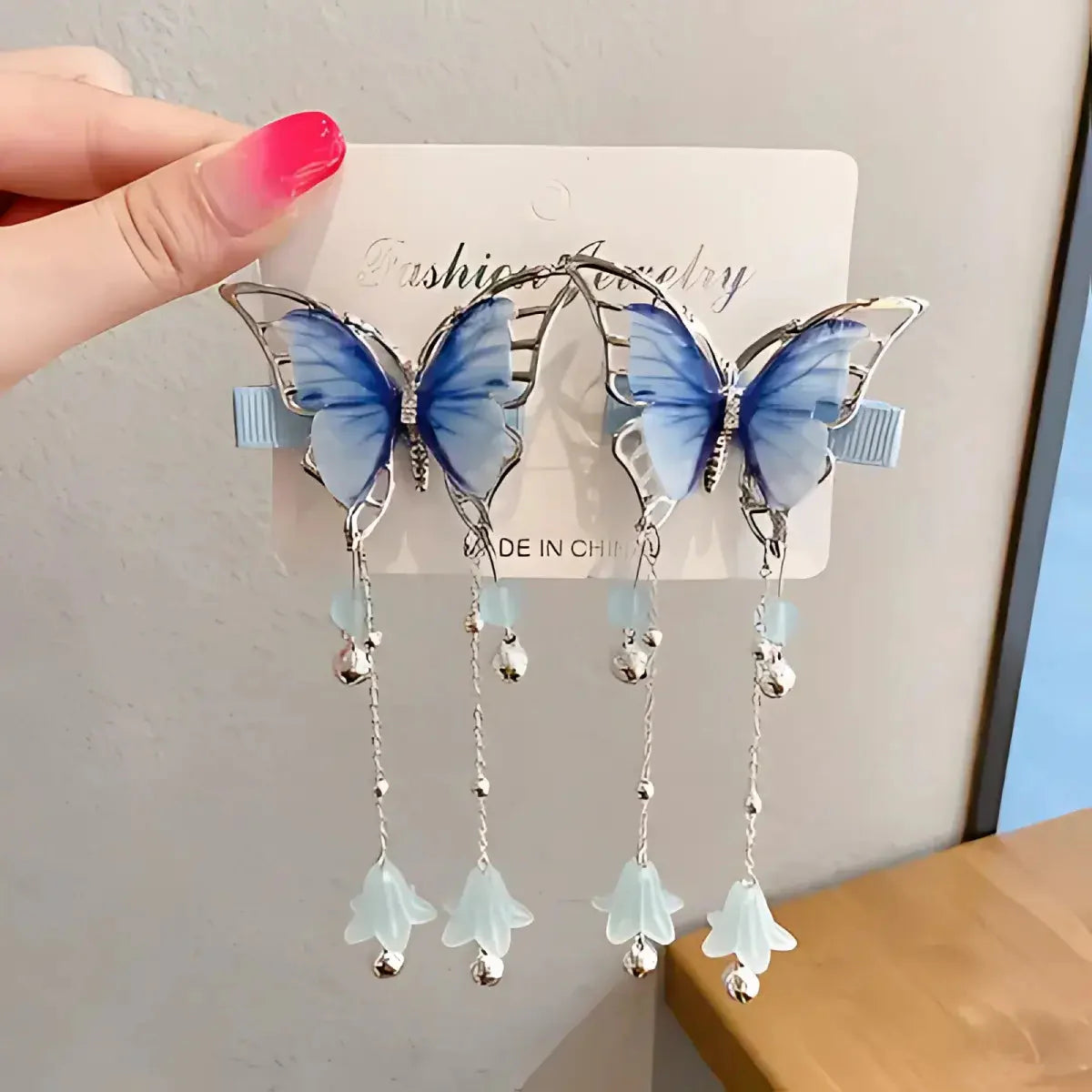 Butterfly Tassel Hair Clips