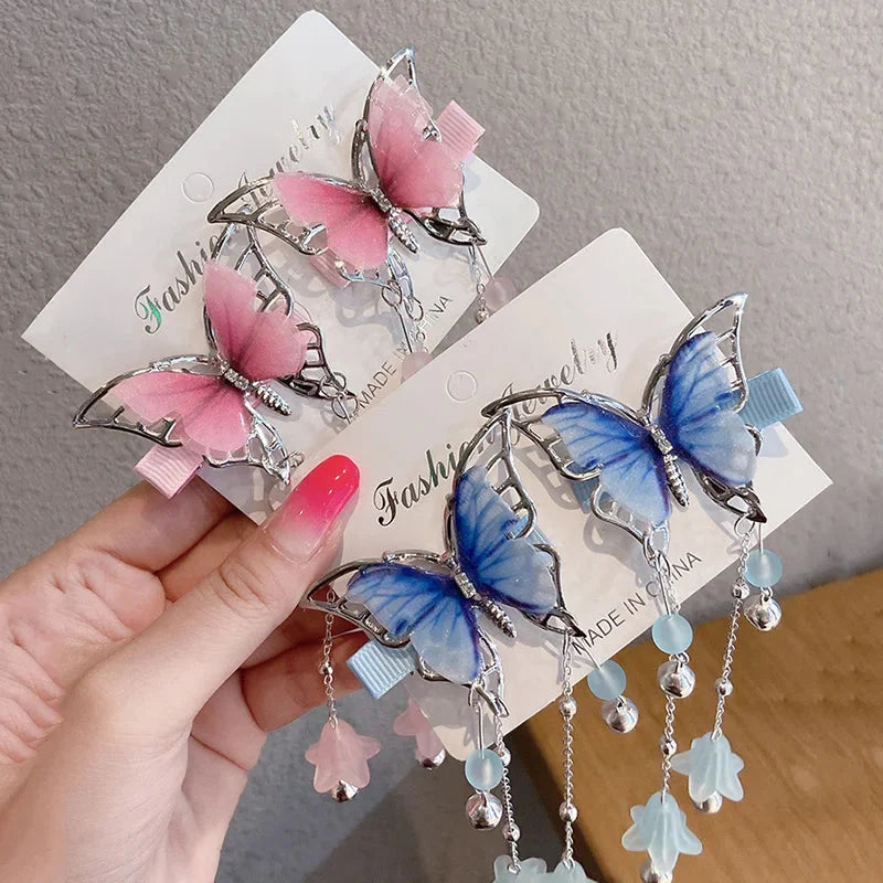 Butterfly Tassel Hair Clips